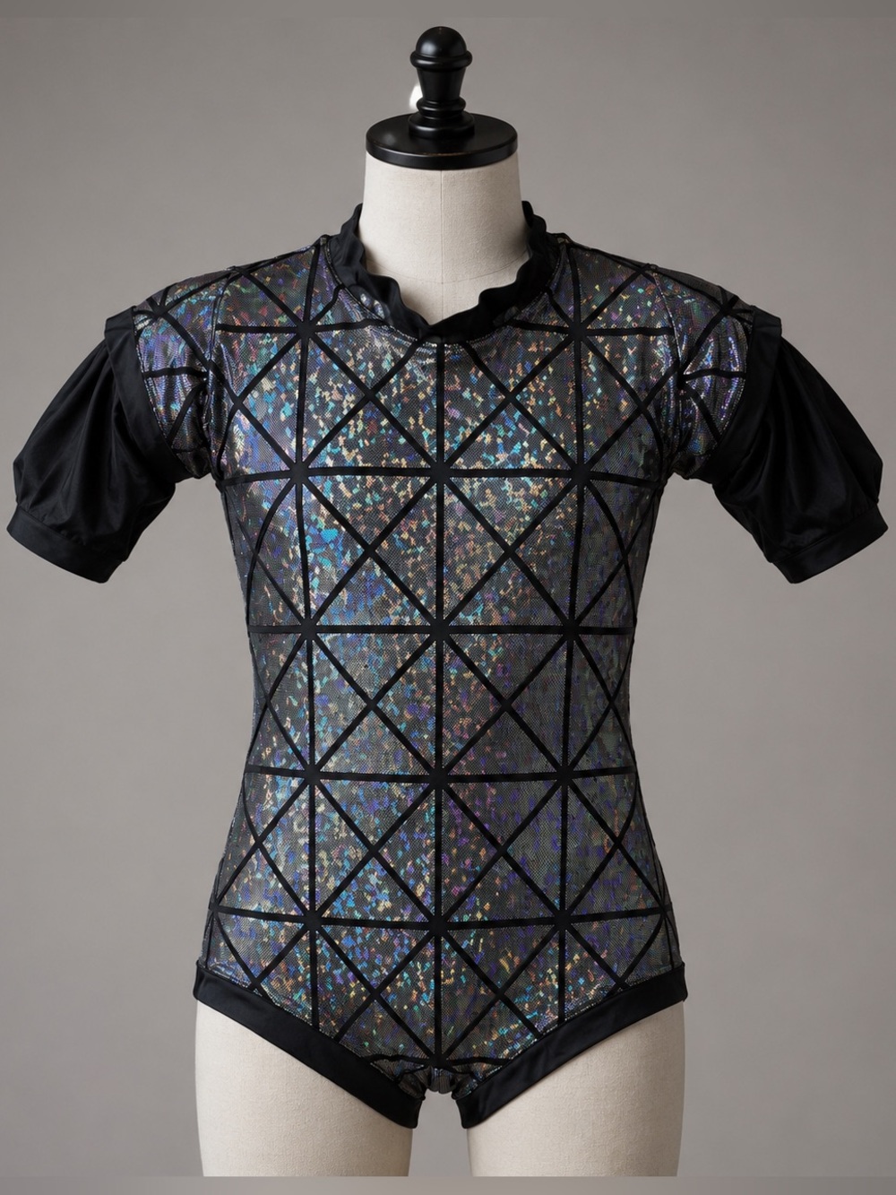 Custom Hologram Silver Biketard Dance Costume